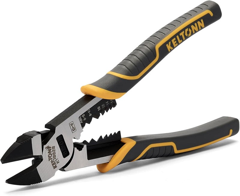 Fancytool Multi-Function Diagonal Pliers, 8-inch 4-in-1 Cr-V Steel Heavy Duty Side-Cutting Pliers with Cutting, Stripping, Crimping, and Gripping for Electricians and Homes - Image 1